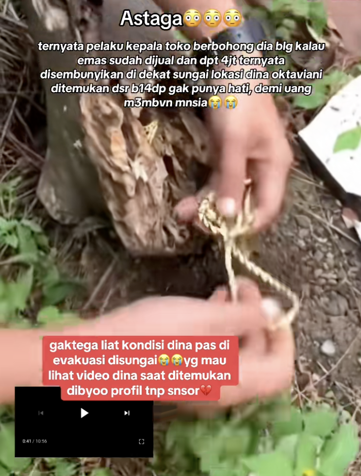 Video palsu diklaim penemuan perhiasan Dina Oktaviani